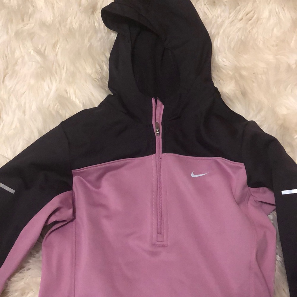 Nike dri-fit running hoodie pink & dark purple